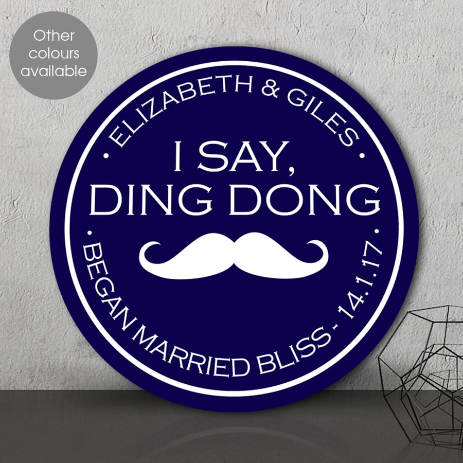 Ding Dong personalised wall sign plaque, wedding or anniversary gift idea