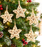 Natural wicker rattan star Christmas ornament Scandinavian boho tree hanging