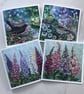 Set of 4 Garden Themed Greeting Cards