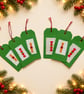 Six Large Handmade Cross-Stitch Christmas Gift Tags – Festive Crackers - Image 1