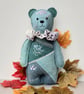 Woodland Teddy bear, crazy patchwork decorative keepsake bear,hanging decoration - Image 5
