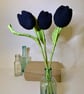  Black crochet tulips, gift for goths, forever flowers - Image 1