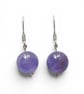 Amethyst earrings on silver plated hook - February birthstone - Image 3