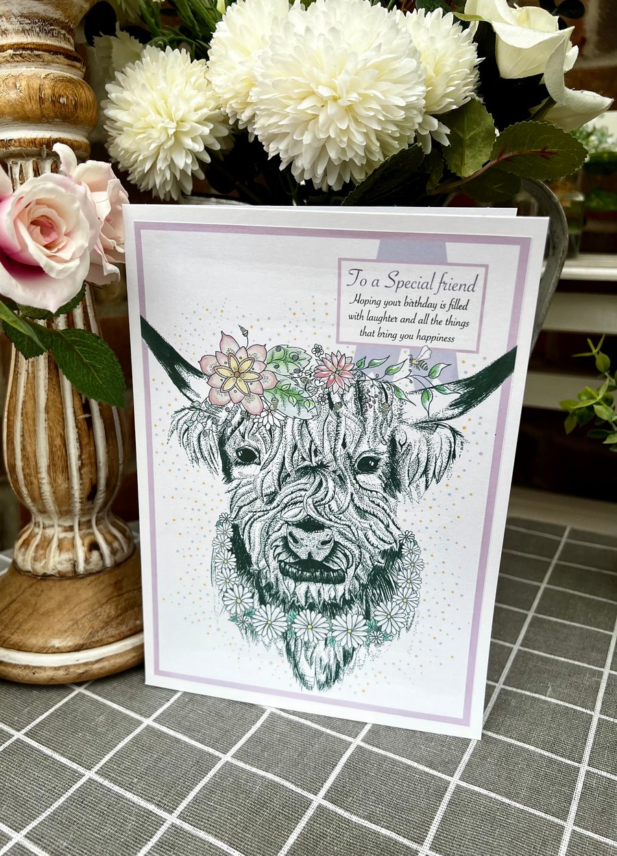 Birthday card - ‘Highland Cow’