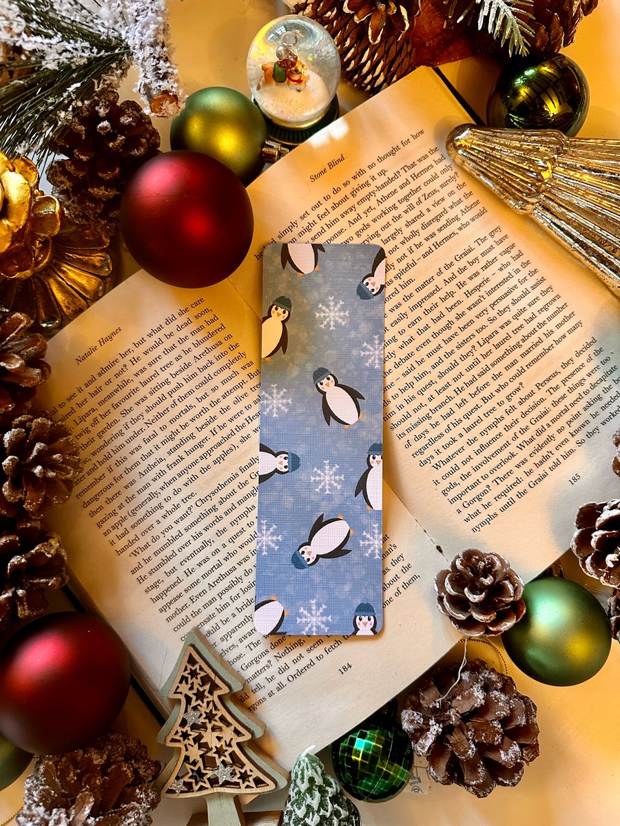 Penguin and Snowflake Christmas Bookmark