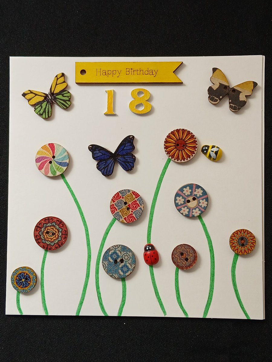 Handmade 18th birthday card 