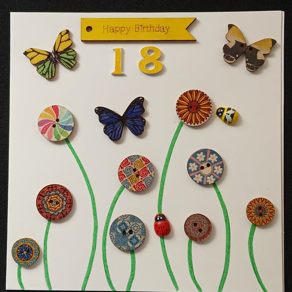 Handmade 18th birthday card 