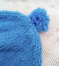 Blue Pom Pom Hat for a Child, Child's Winter Hat, Child's Knitted Hat - Image 4