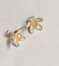 Flower studs made from Silver and set with a 6 mm Citrine bead - Image 1