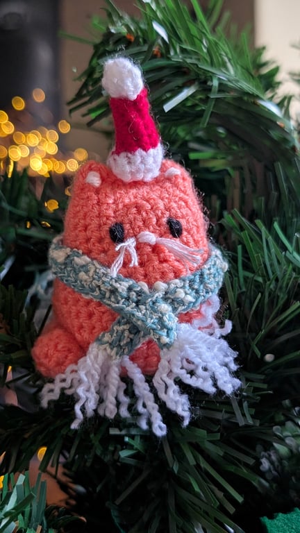 Ginger Cat Christmas Tree Decoration, Cat Christmas Gift, Cat Hanging Decoration