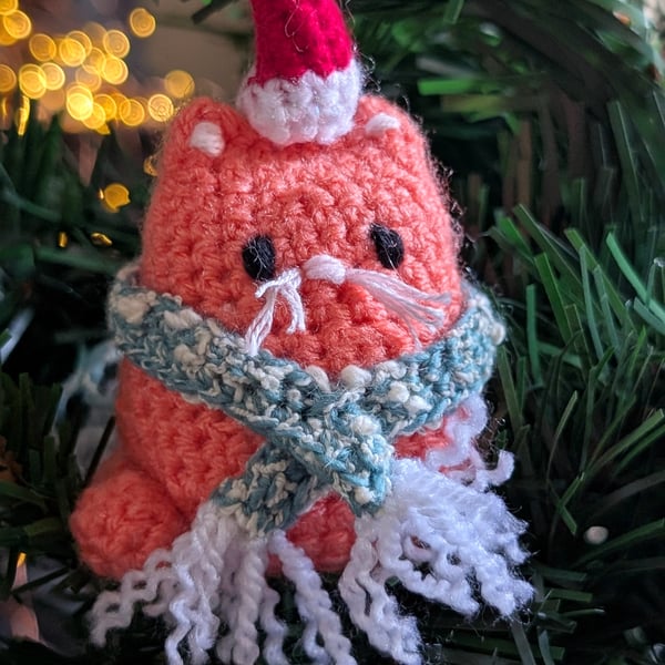 Ginger Cat Christmas Tree Decoration, Cat Christmas Gift, Cat Hanging Decoration