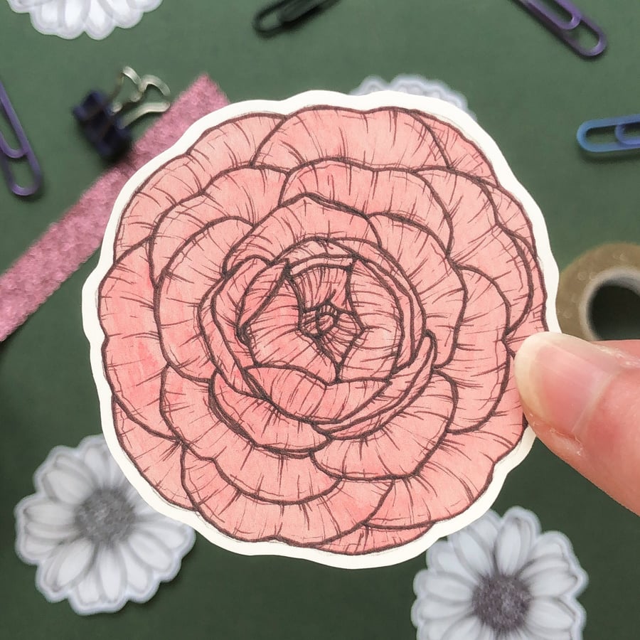 Camellia Sticker - Eco Friendly 