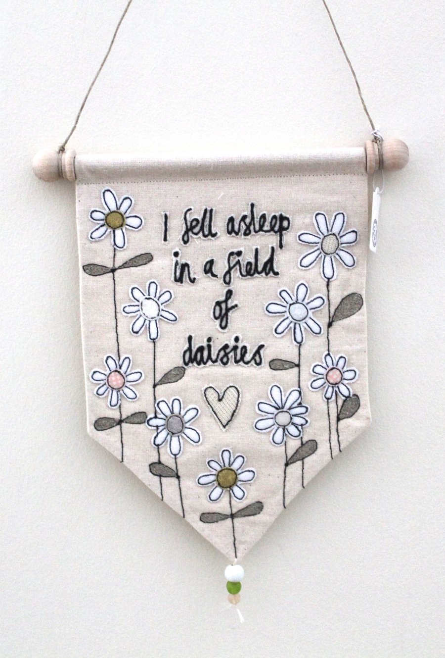 'I fell asleep in a field of daisies' Textile Banner
