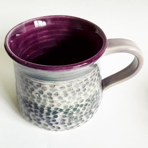 Speckled Grey Purple Mug - Hand Thrown Stoneware Ceramic Mug