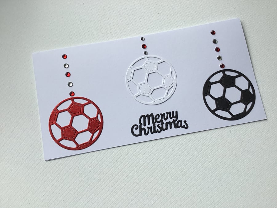Football Christmas bauble card. CC622
