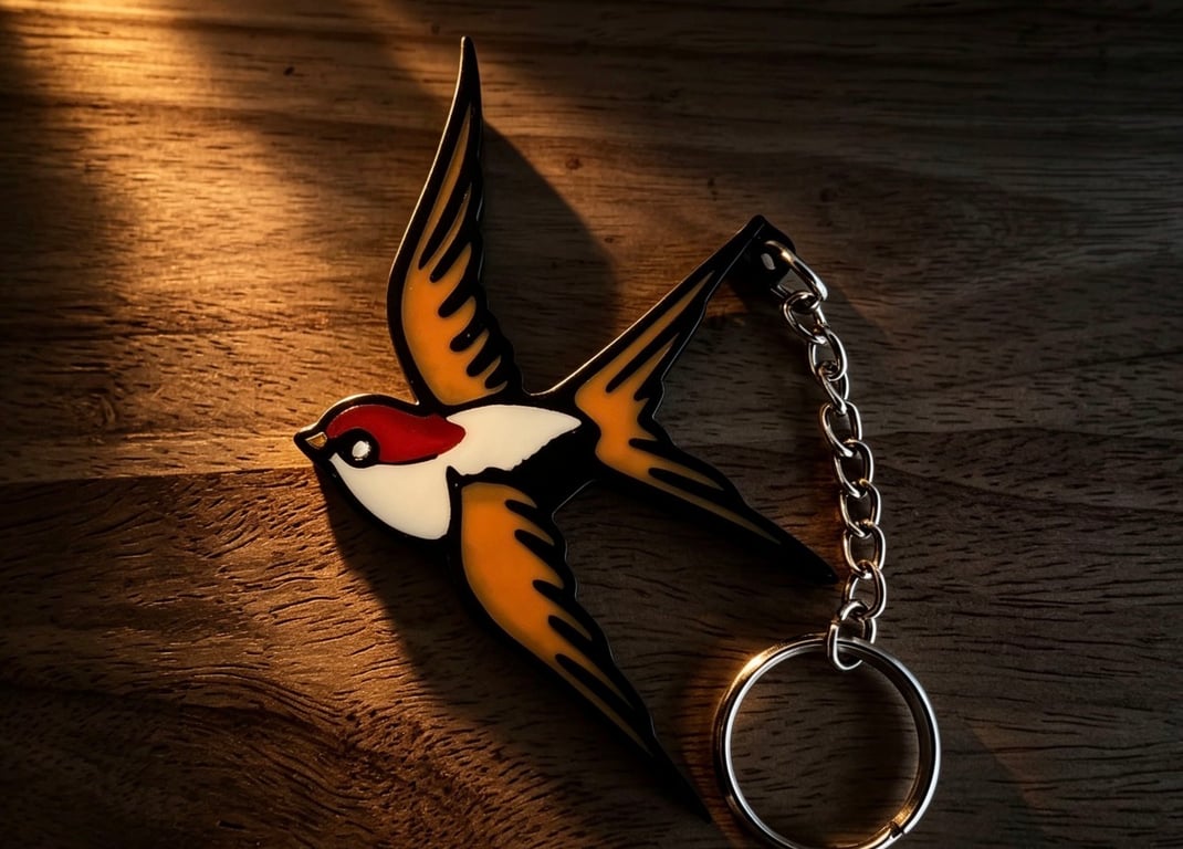 Swallow Keychain, nature, birds Keyring 