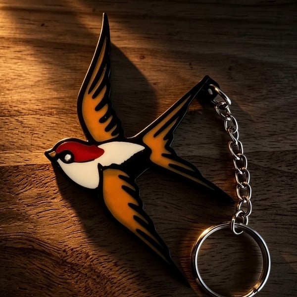 Swallow Keychain, nature, birds Keyring 
