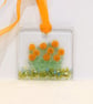 Fused Glass Marigolds Birthday Card - October Birth Flower - Image 3