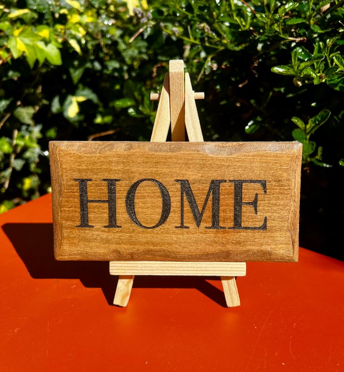 Small Home sign natural wood. 