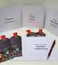 Set of 4 Luxury Christmas Cards & Matching Gift Tags - Wood Backdrop & Baubles - Image 3