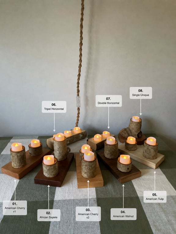 Rustic Birch Bark Candle Holders – Handmade Solid Wood – Select Your Exact Piece