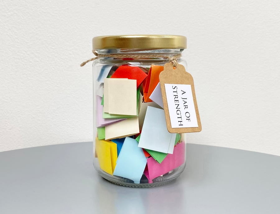 A Jar of Strength - Positive Encouraging Strength Quotes - Wellness Self Care