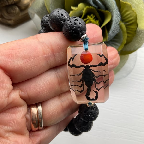 Handmade Real Beetle Insect Men's Bracelet Unique Gothic Statement Jewellery