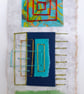 Pretty Patterned Green Turquoise Blue Handstitched Geometric Small Artworks - Image 2