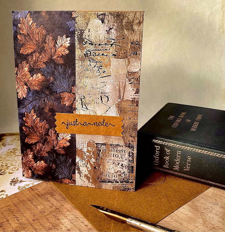 Handmade greeting card ‘Just a note’