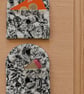 Cute Little Black White Tattoo Coin Purse Credit Card Car Key or Talisman EarPod - Image 3