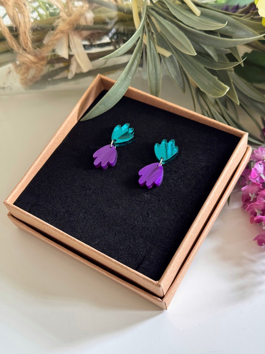 Abstract Tulip Bloom Earrings