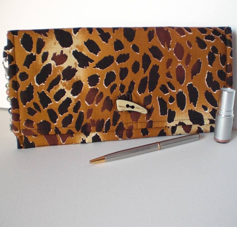 Animal print clutch bag