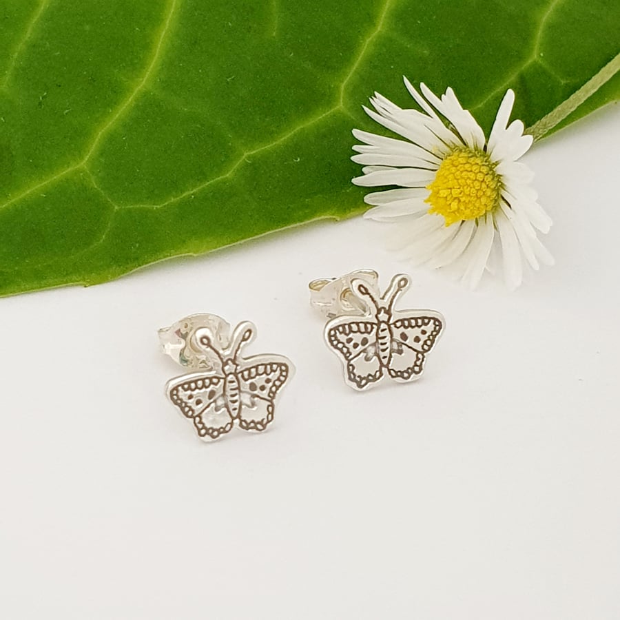 Butterfly Stud Earrings (Sterling Silver)