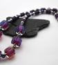 lampwork glass purple pink beaded necklace - Image 2