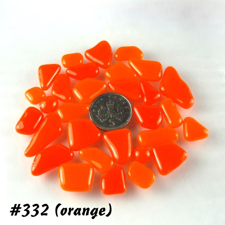 25g orange art glass cabochons, for jewellery making, crafting (332)