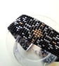 Handmade seed bead bracelet in black and silver - Image 5