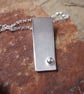 arc pendant necklace, sterling silver necklace, textured silver necklace - Image 4
