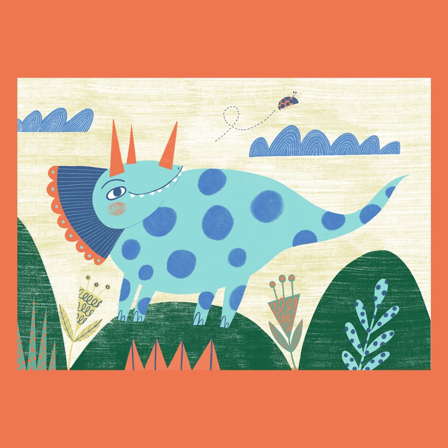 Triceratops Dino Print 