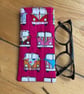 Camper Van Quilted Fabric Glasses Case