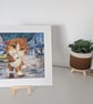 Orange Tabby cat Print in Mount- Rainy Day Wanderer