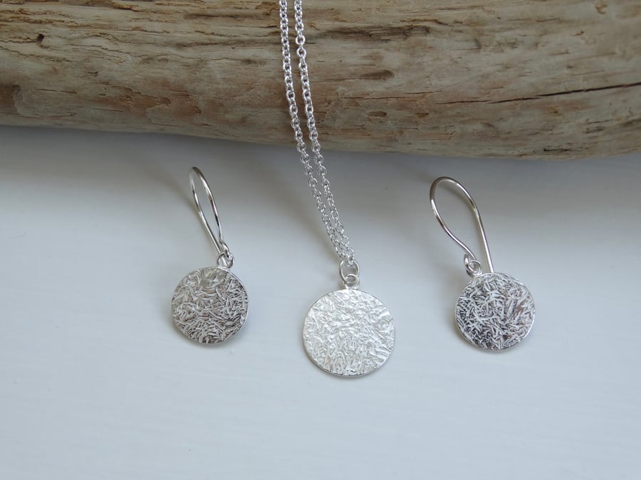 CLEARANCE Eco Silver winter solstice pendant and earrings set - fully hallmarked