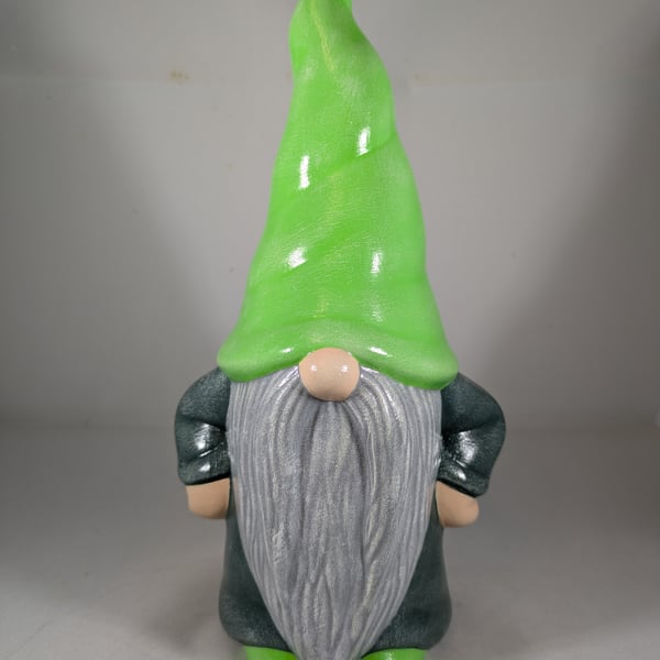 Ceramic Green Garden Home Gnome Gonk Figurine Ornament Decoration.