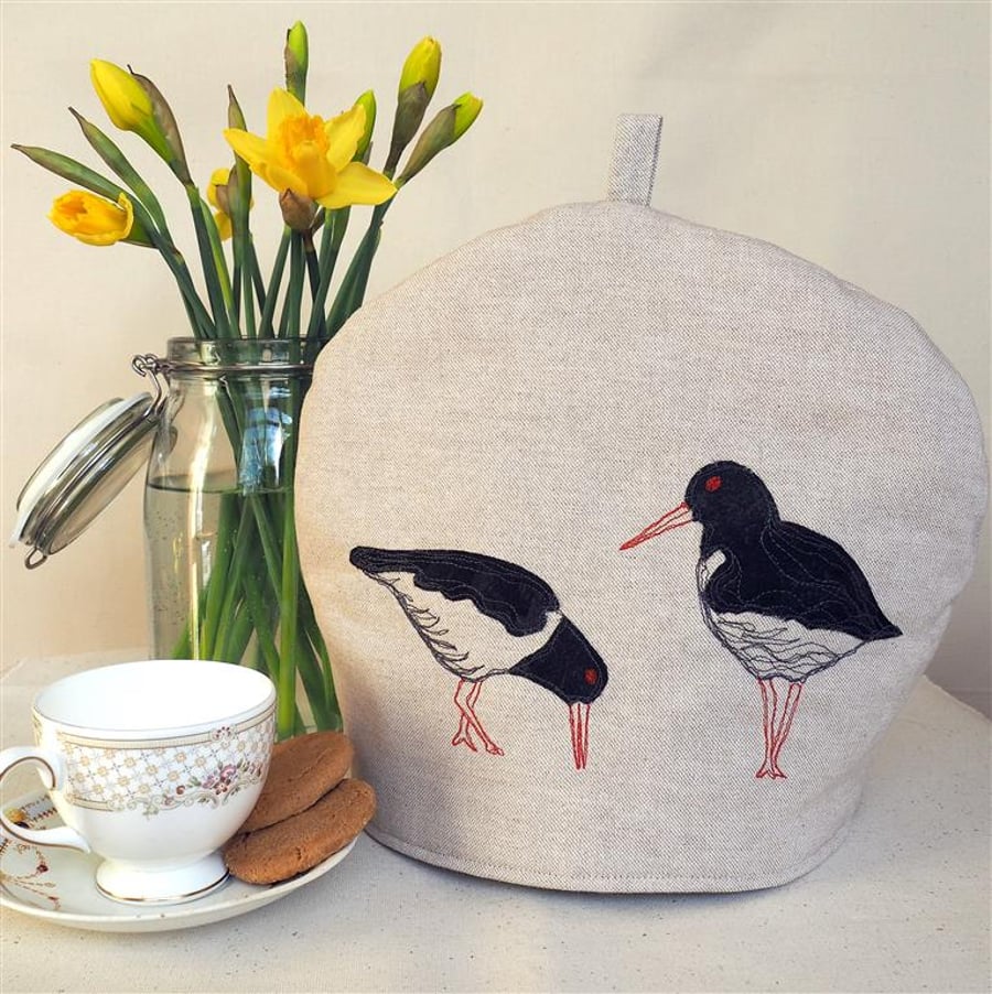 Tea Cosy Oyster Catcher Freemotion Machine Embroidery Design