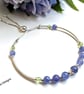 AA Tanzanite & Peridot Bangle Style Sterling Silver Bracelet  - Image 2