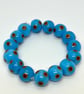 Handmade bracelet with handmade blue and brown lampwork glass beads - Image 4