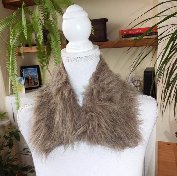 Vintage brown faux fur shawl-plush collar Vinta... - Folksy