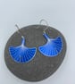 Blue aluminium ginkgo leaf earrings - Image 2