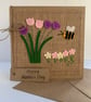 Handmade Mother’s Day Card. Purple and pale pink flowers from wool felt.  - Image 3