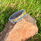 Boho Denim sequin  bracelet cuff 