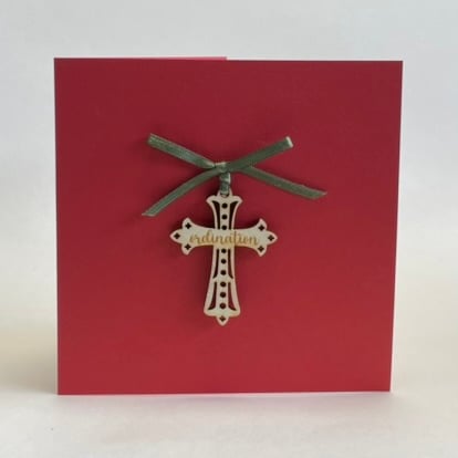'Ordination' card with detachable decoration